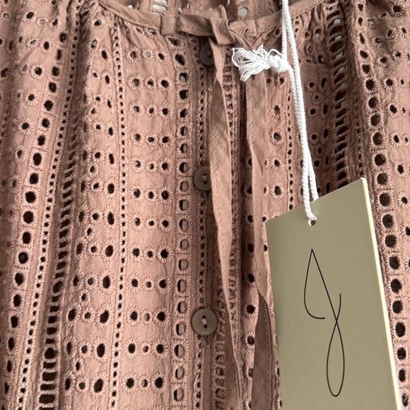 JOIE Cotton Boho Bohemian Peasant Eyelet Top Blouse - Picture 5 of 11